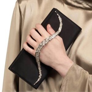 Alexis Bittar Crystal Curve Recycled Satin Clutch Bag